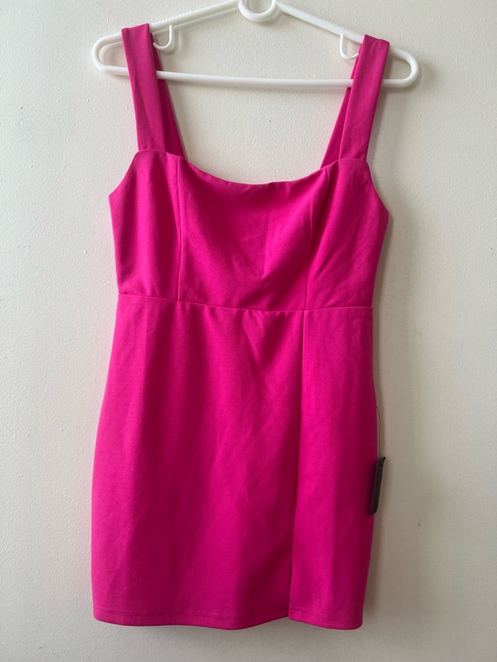 Lulu's Hot Pink Square-Neck Mini Dress